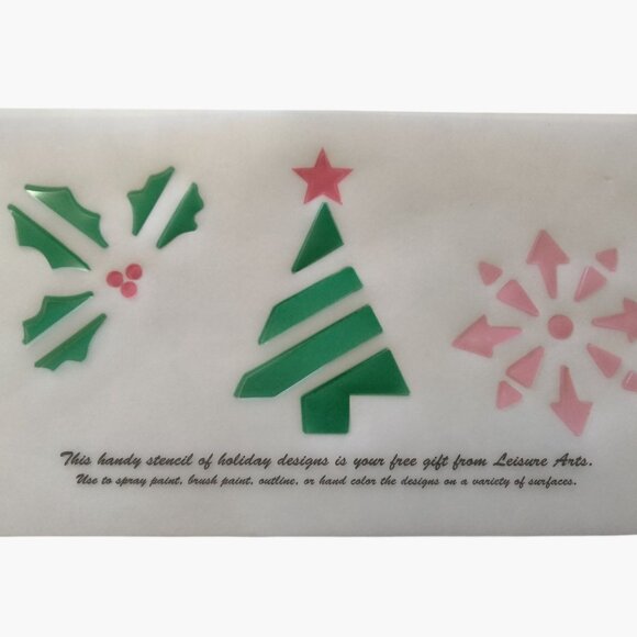 Holiday Design Stencil Template Holly Christmas Tree Snowflake Crafts - Picture 2 of 3